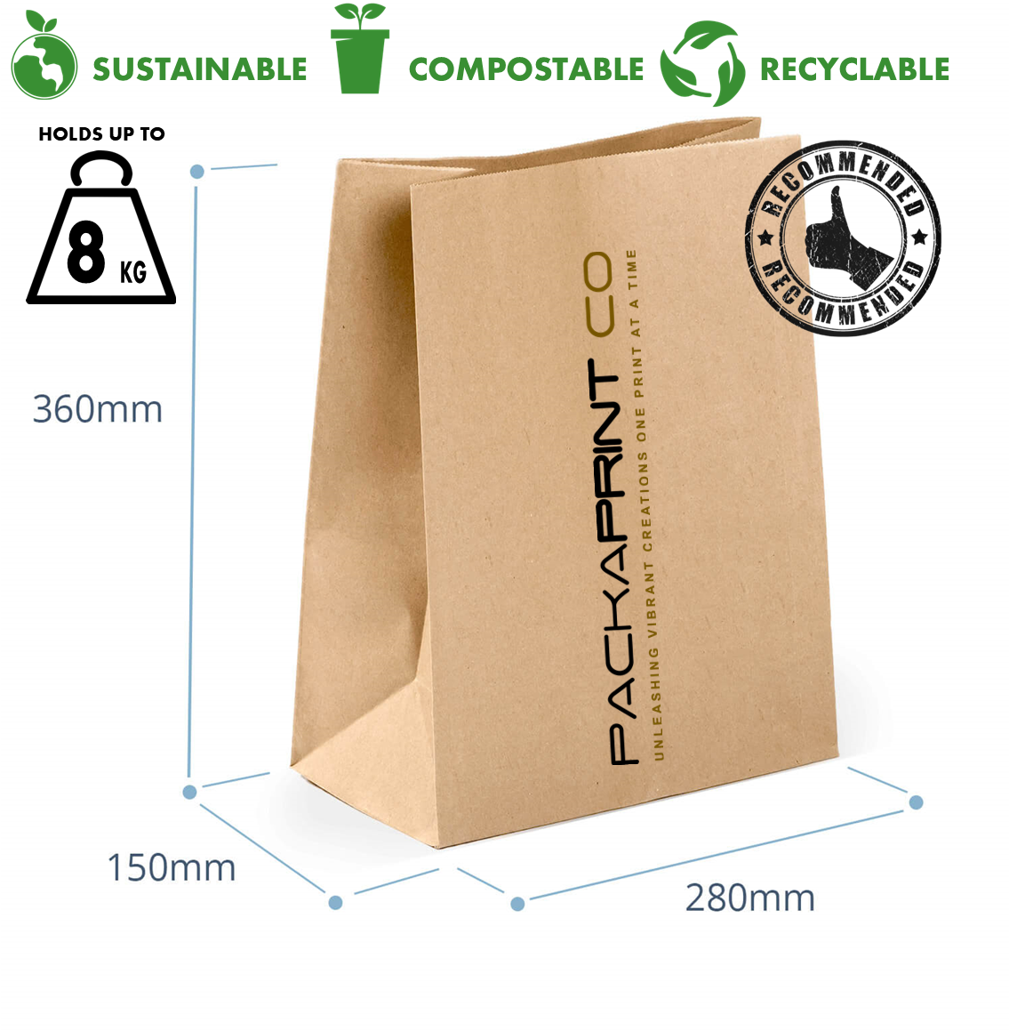 Kraft Paper Bag (Large) - No Handles (250's)