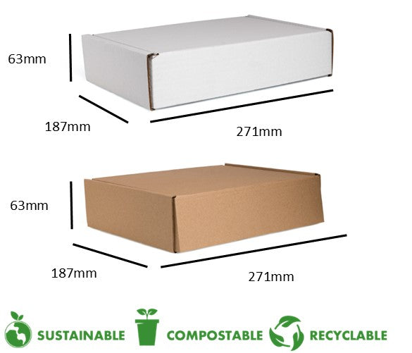 Self Locking Box (Size 3) - Kraft or White (50'S)