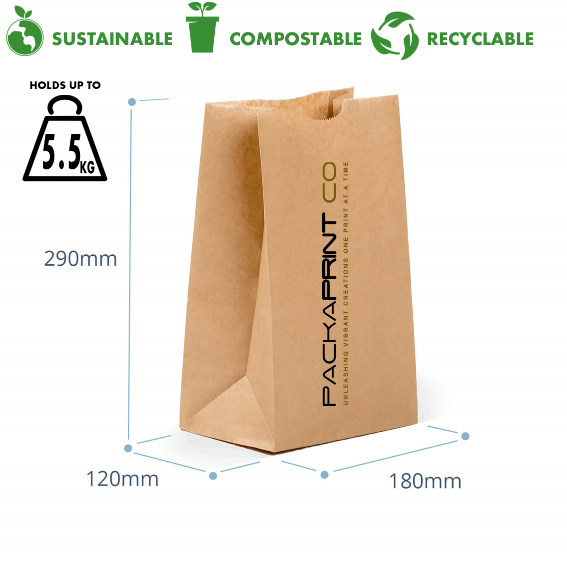 Kraft Paper Bag (Small) - No Handle (400'S)