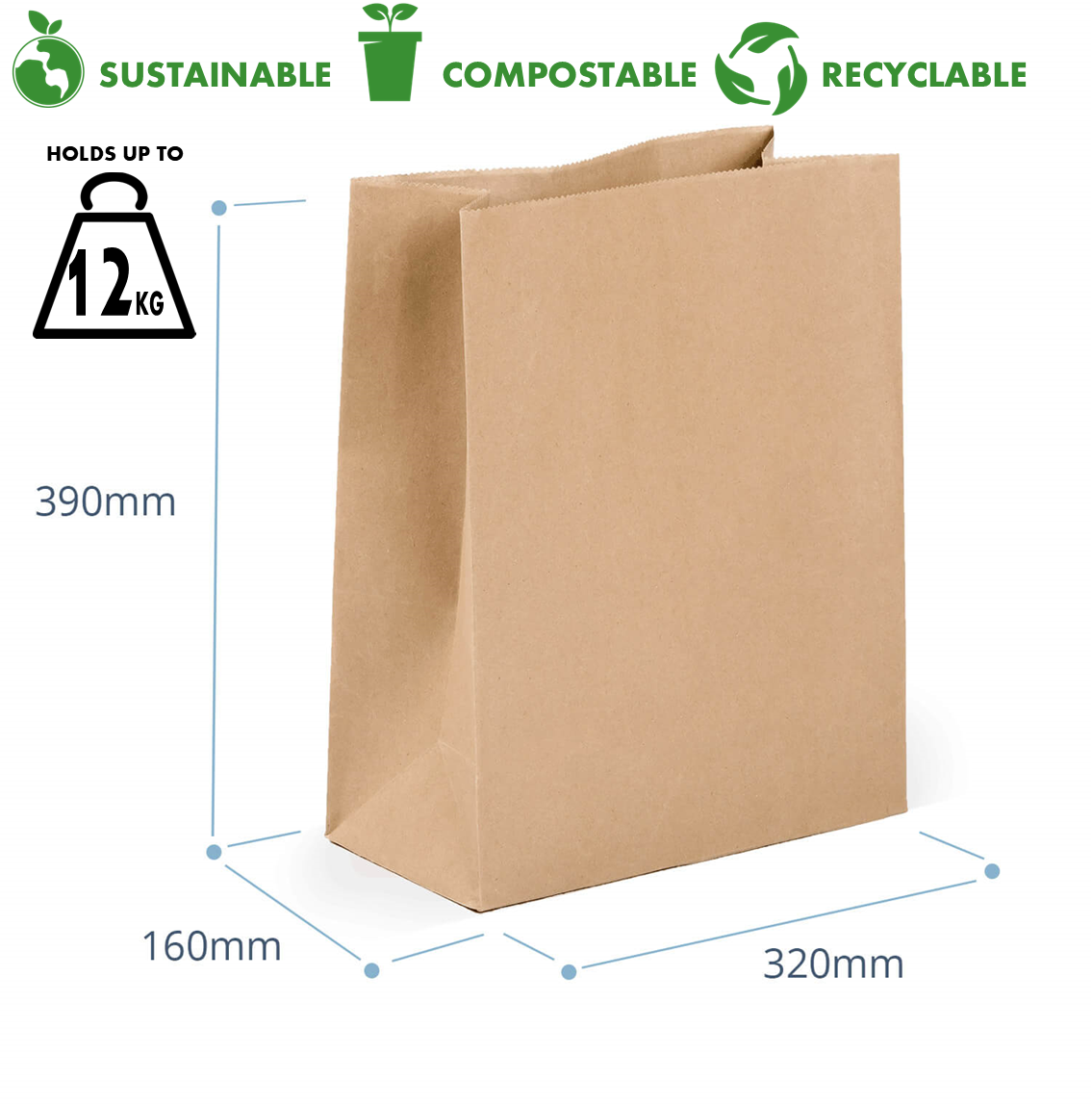 Kraft Paper Bag (XL) No Handle HEAVY DUTY (200's)